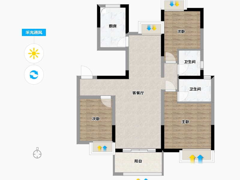 福建省-福州市-琅岐山语城-89.00-户型库-采光通风