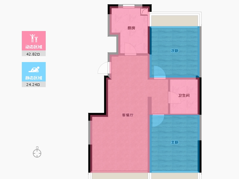 吉林省-长春市-保利时光印象-59.38-户型库-动静分区