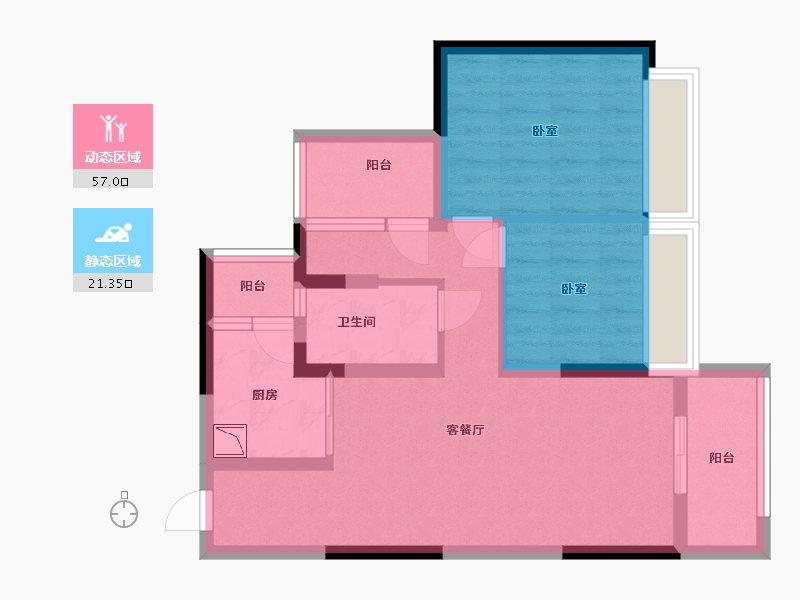 广东省-深圳市-中洲公园城-68.34-户型库-动静分区