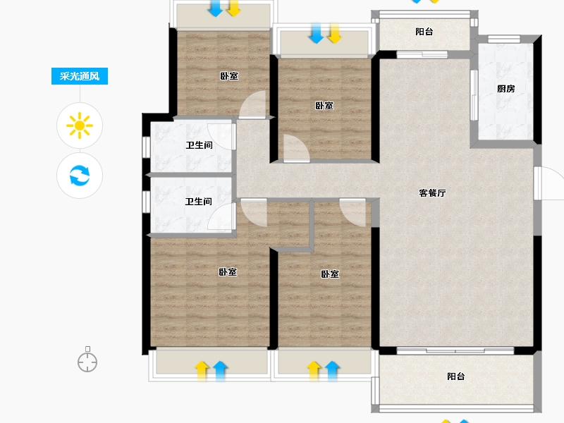 湖南省-常德市-安乡山湖海上城-114.00-户型库-采光通风