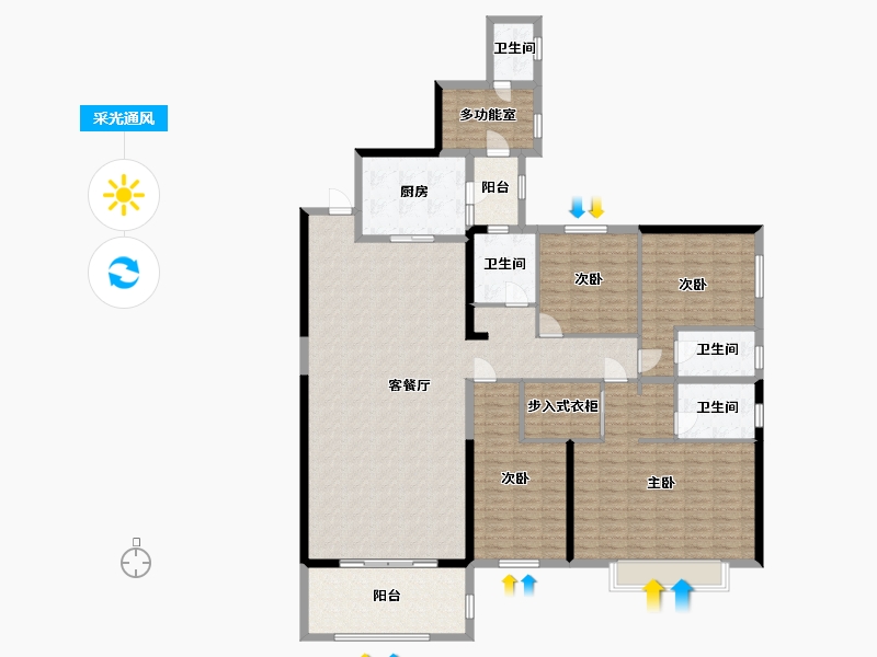 湖南省-长沙市-碧桂园天玺湾-195.68-户型库-采光通风