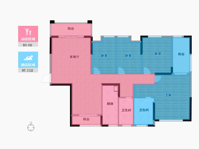 广西壮族自治区-贺州市-富旺半岛花园-150.41-户型库-动静分区