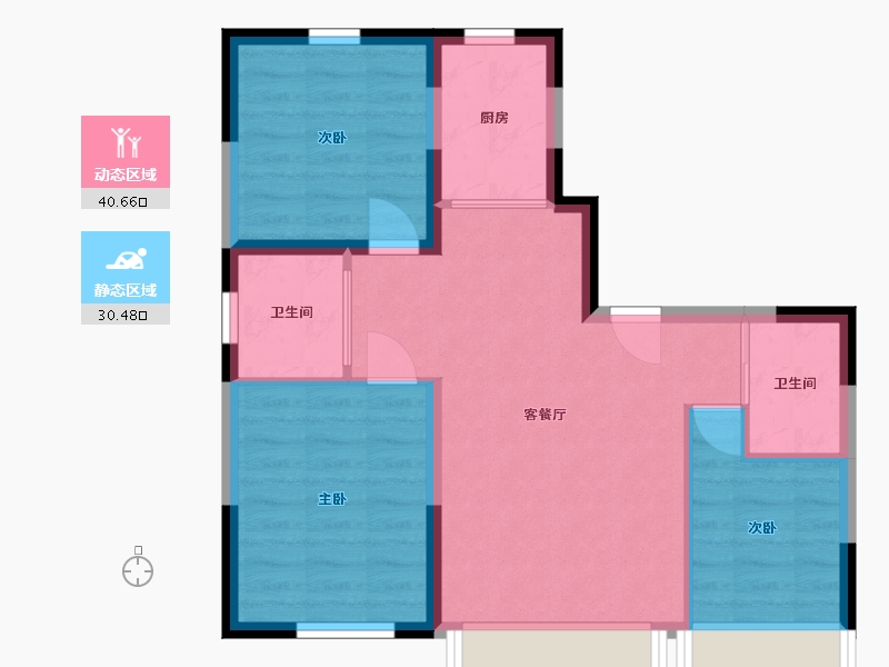 吉林省-长春市-良品柏宏筑福里-63.60-户型库-动静分区