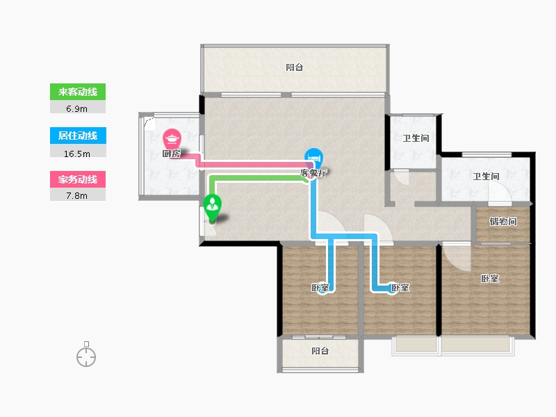 湖南省-郴州市-爱莲瓏熙府-193.02-户型库-动静线