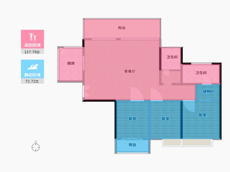 湖南省-郴州市-爱莲瓏熙府-193.02-户型库-动静分区