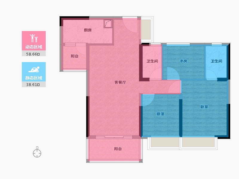 湖南省-怀化市-怀化·碧桂园-86.64-户型库-动静分区