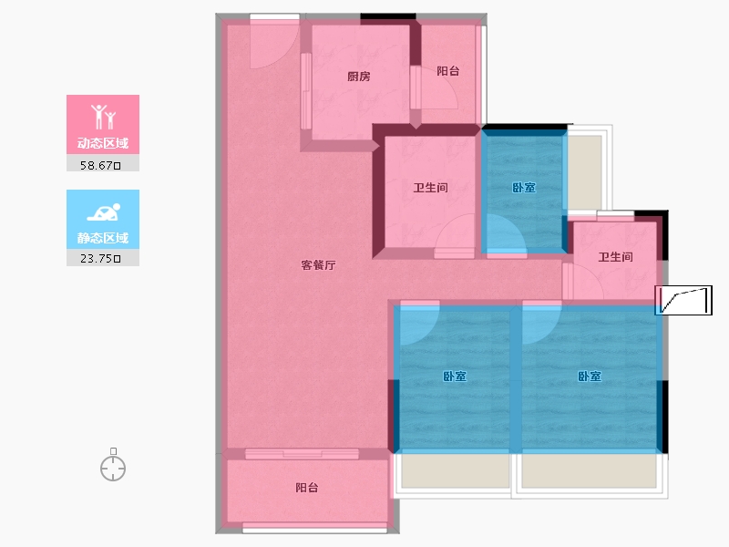 广东省-肇庆市-敏捷水映澜山-71.78-户型库-动静分区