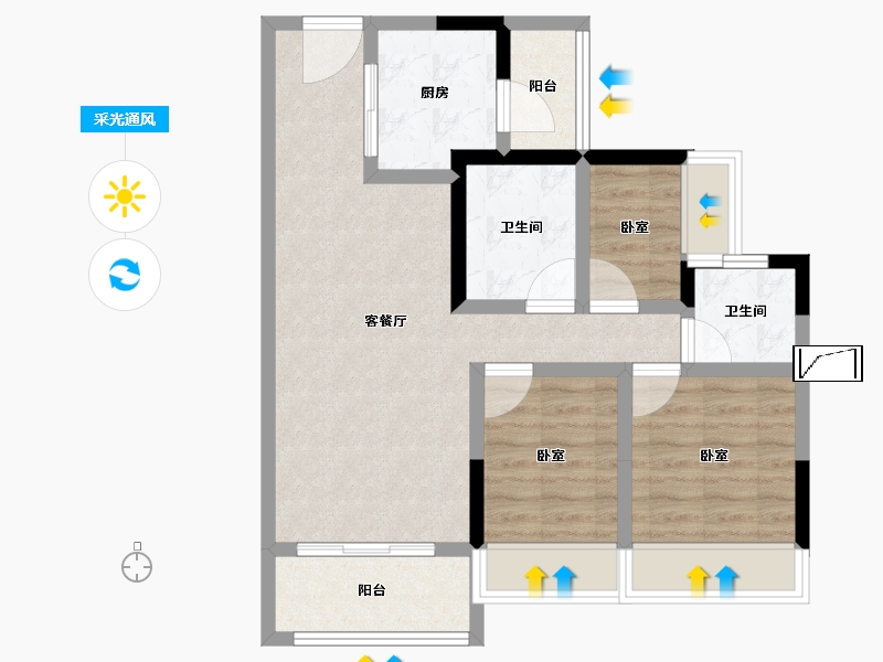 广东省-肇庆市-敏捷水映澜山-71.78-户型库-采光通风