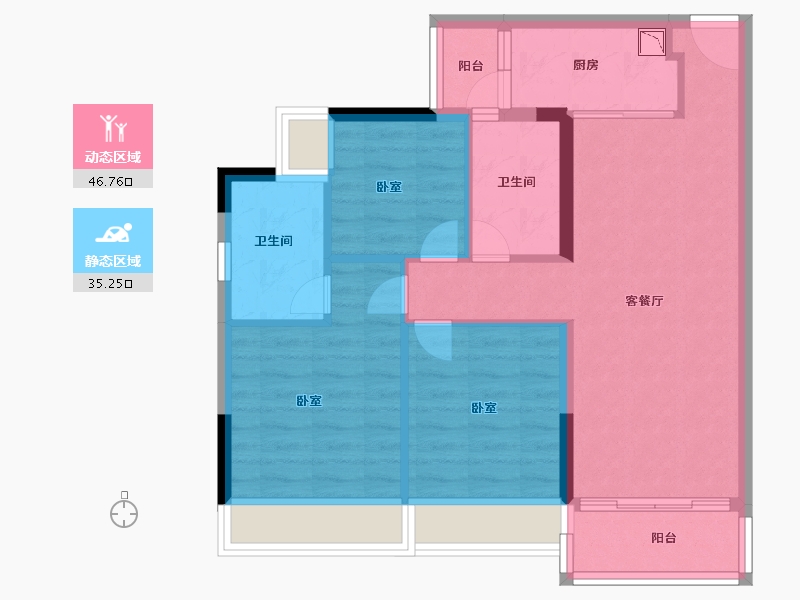 广东省-广州市-叠溪花园-73.00-户型库-动静分区