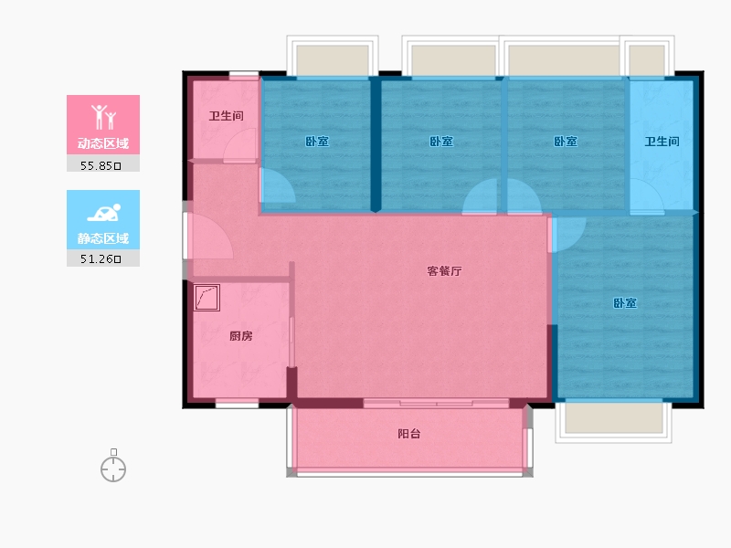 广东省-佛山市-保利时代天珀-97.00-户型库-动静分区