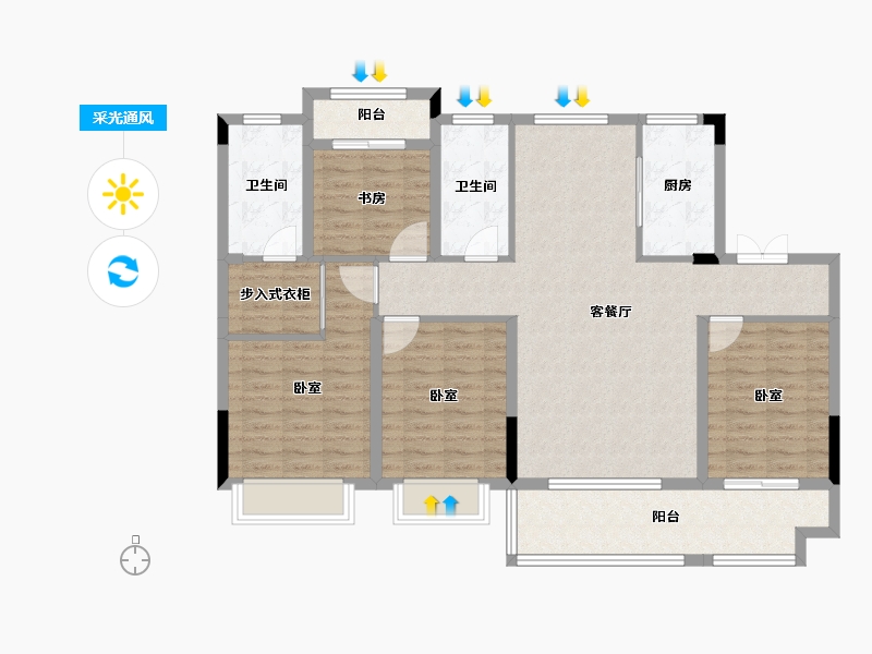 湖南省-怀化市-洪江江东府-116.70-户型库-采光通风