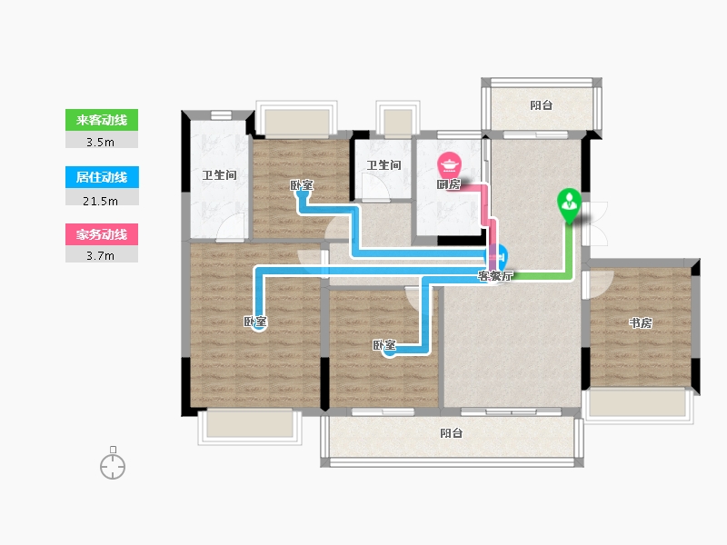 湖南省-长沙市-红星天铂-108.00-户型库-动静线