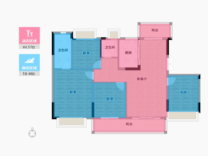 湖南省-长沙市-红星天铂-108.00-户型库-动静分区