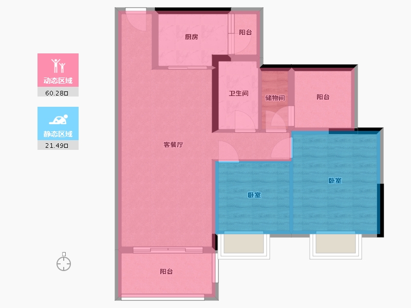 广东省-惠州市-文鼎华府-72.48-户型库-动静分区