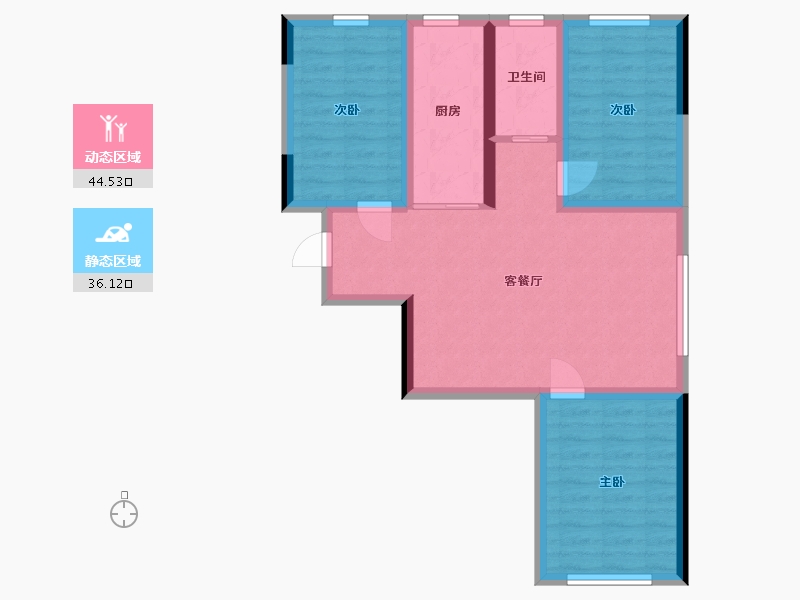 吉林省-长春市-逸品湖畔-71.56-户型库-动静分区