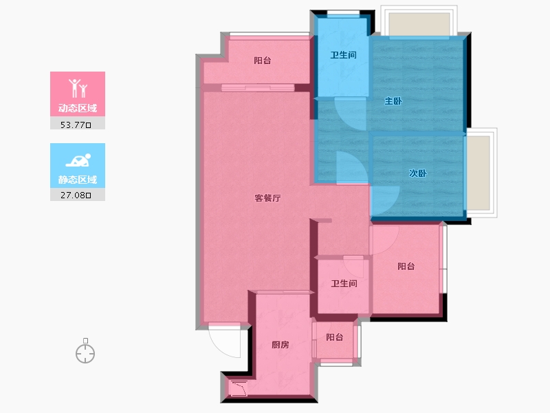 广东省-广州市-宏宇天御江畔-71.00-户型库-动静分区