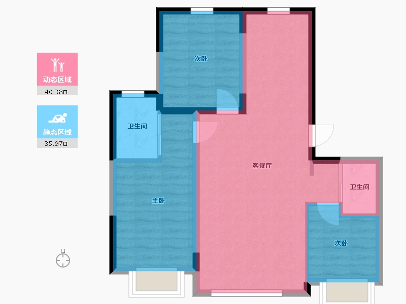 吉林省-长春市-良品柏宏筑福里-68.42-户型库-动静分区