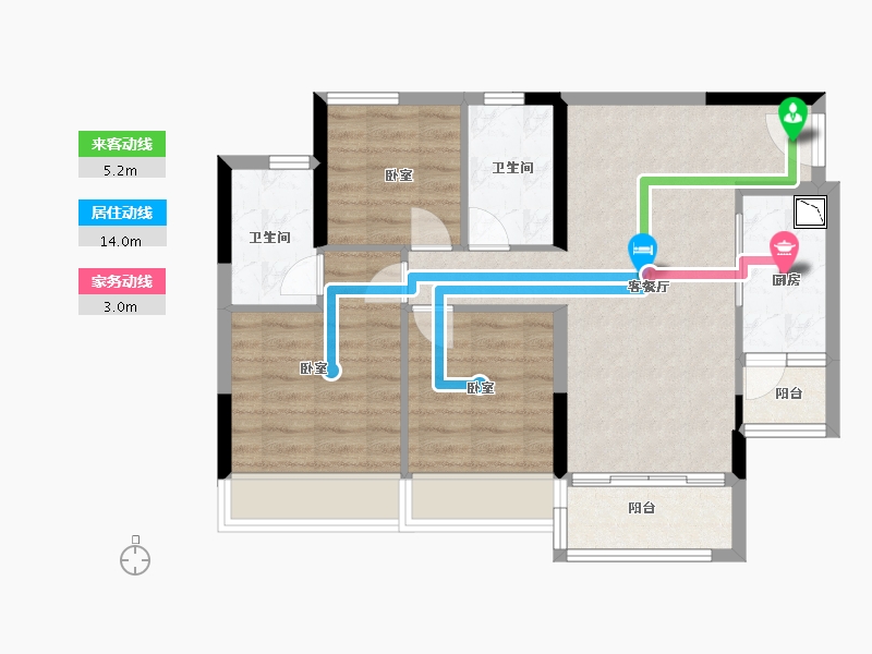 广东省-广州市-叠溪花园-71.00-户型库-动静线