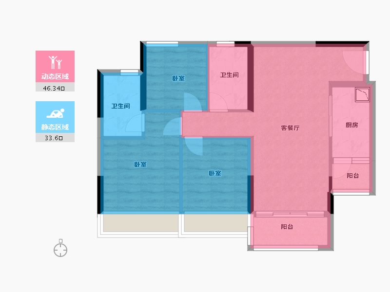 广东省-广州市-叠溪花园-71.00-户型库-动静分区