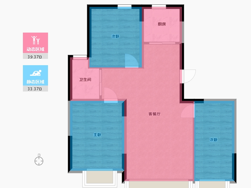 吉林省-长春市-良品柏宏筑福里-65.25-户型库-动静分区