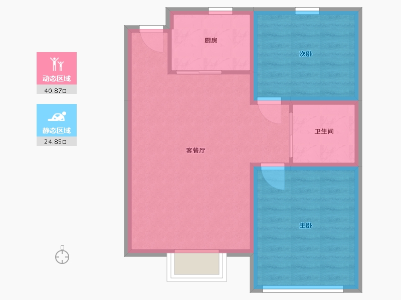 吉林省-长春市-金颢·名仕樾府-58.95-户型库-动静分区