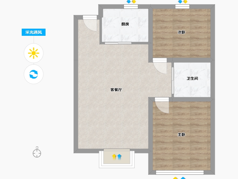 吉林省-长春市-金颢·名仕樾府-58.95-户型库-采光通风