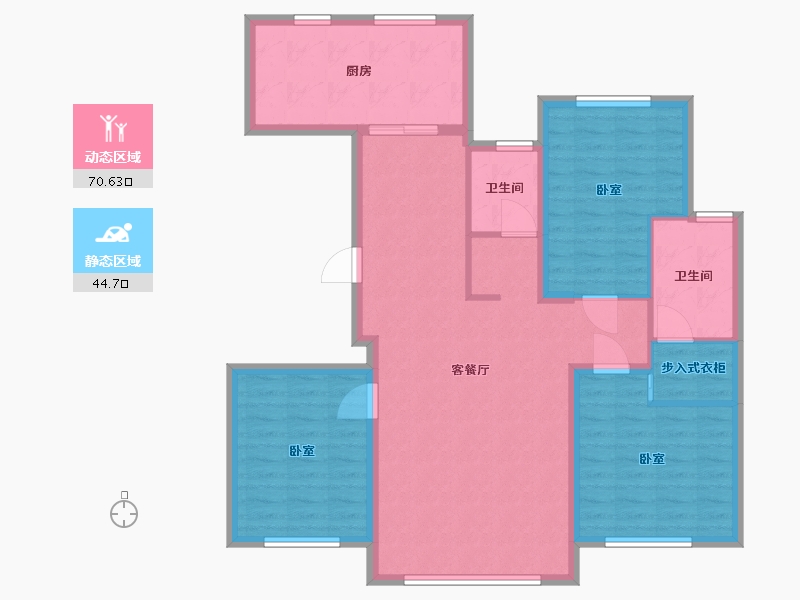 辽宁省-大连市-亿海贤府-104.00-户型库-动静分区