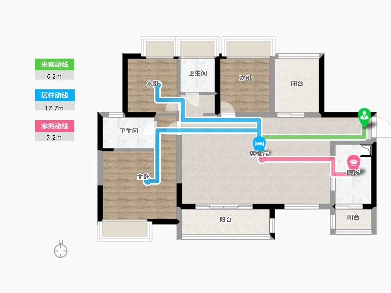 广东省-广州市-宏宇天御江畔-90.00-户型库-动静线