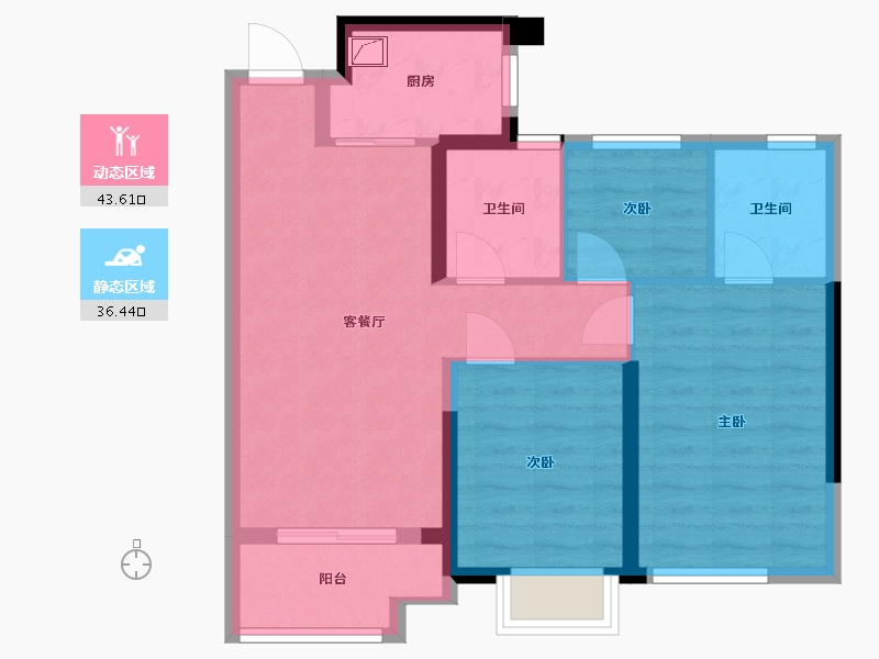 福建省-福州市-望海潮-70.99-户型库-动静分区