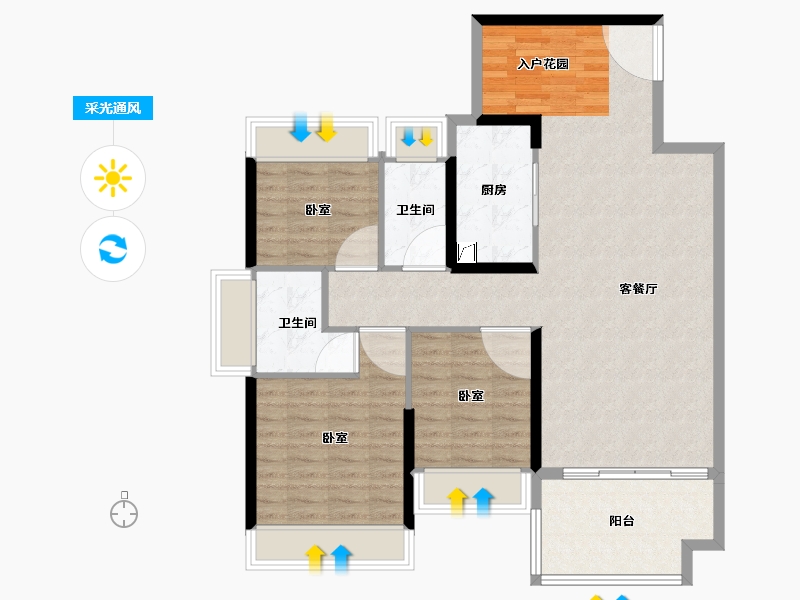 广东省-湛江市-假日名苑-102.73-户型库-采光通风