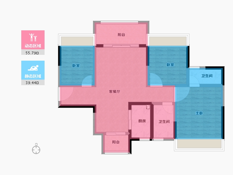 广东省-肇庆市-敏捷水映澜山-84.05-户型库-动静分区