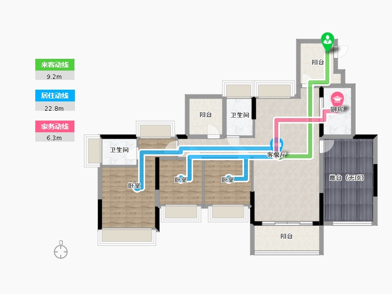 广东省-惠州市-金裕星河丹堤-111.86-户型库-动静线