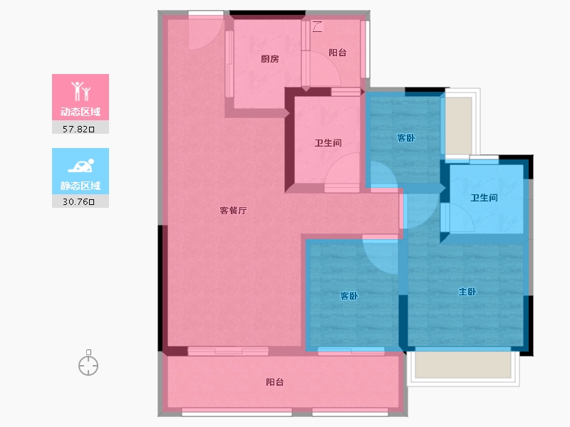 广东省-肇庆市-敏捷水映澜山-77.34-户型库-动静分区