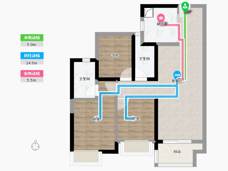 广东省-佛山市-保利华侨城云禧-68.58-户型库-动静线