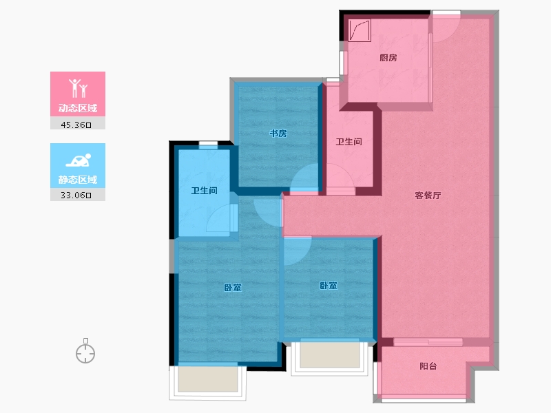 广东省-佛山市-保利华侨城云禧-68.58-户型库-动静分区