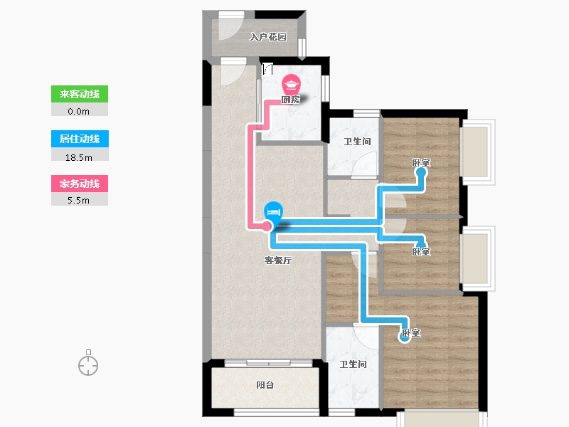 广东省-佛山市-三水时代倾城-74.35-户型库-动静线