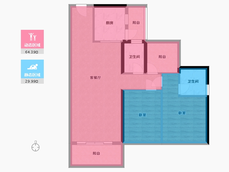 广东省-惠州市-碧桂园太东天熹-84.48-户型库-动静分区