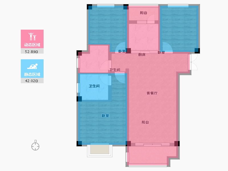 安徽省-黄山市-黄山瑞园-84.07-户型库-动静分区