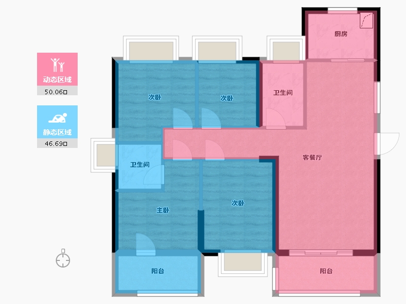 福建省-福州市-大唐书香世家-86.00-户型库-动静分区