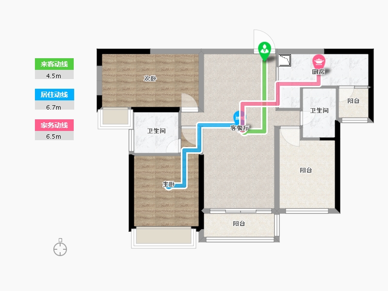 广东省-广州市-宏宇天御江畔-89.00-户型库-动静线