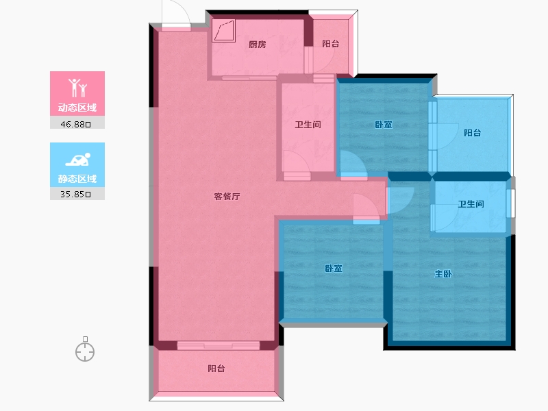 广东省-惠州市-海伦堡响水河畔-72.53-户型库-动静分区