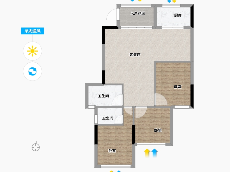 广东省-汕头市-国瑞四季园-82.91-户型库-采光通风