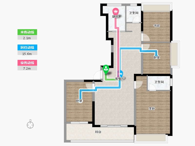 安徽省-六安市-碧桂园置地中央公园-129.89-户型库-动静线