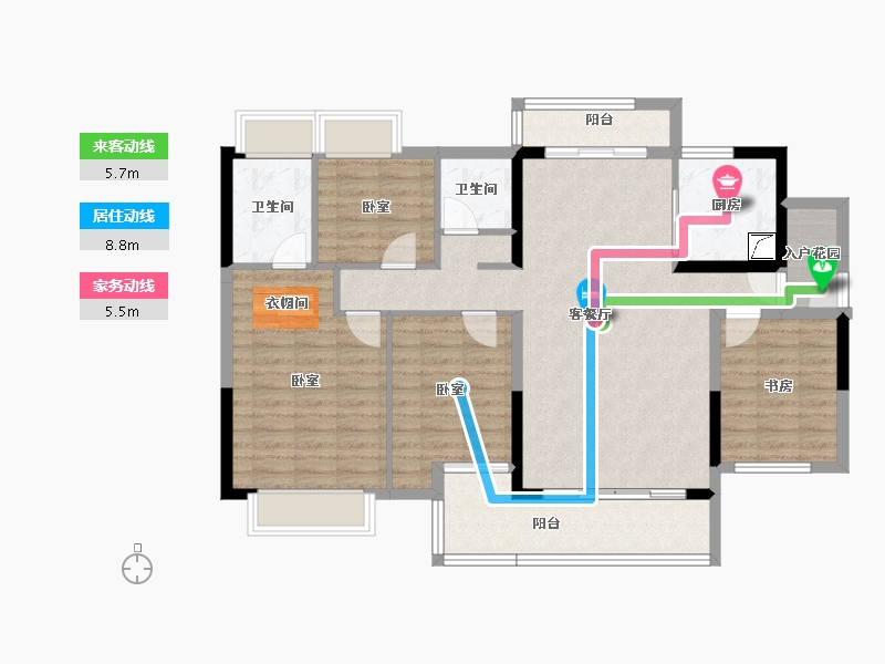 广东省-佛山市-融创鼎湖府-105.93-户型库-动静线