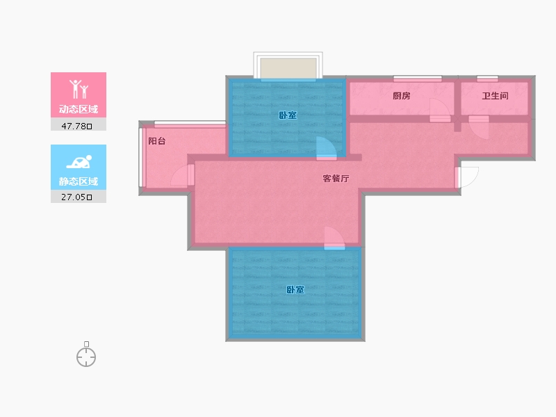 辽宁省-大连市-金地华府二期-64.92-户型库-动静分区