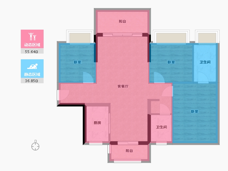 广东省-惠州市-文鼎华府-83.08-户型库-动静分区