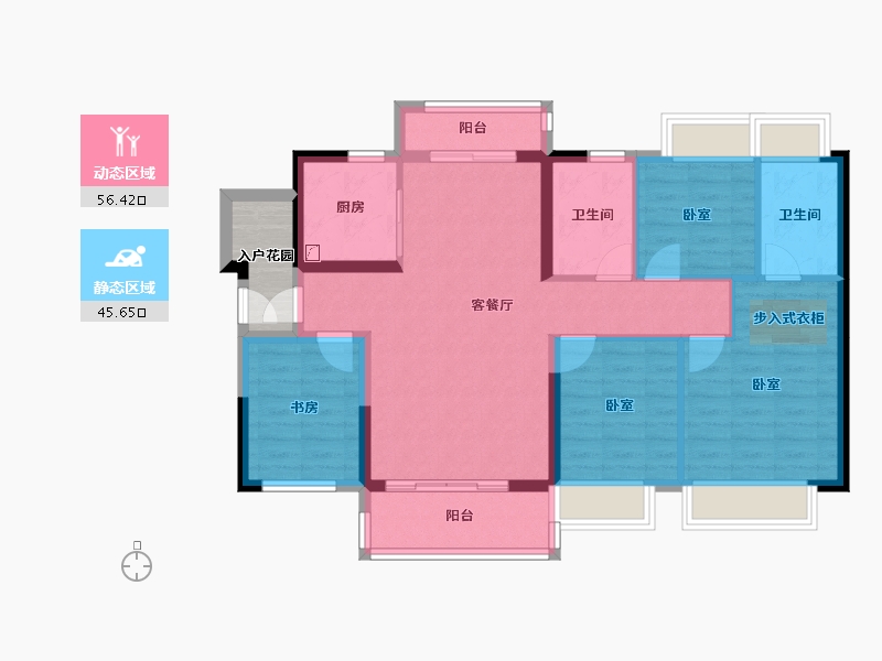 广东省-佛山市-融创鼎湖府-94.85-户型库-动静分区