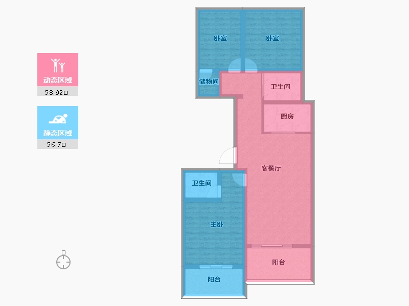 安徽省-黄山市-徽南梦想城-103.03-户型库-动静分区