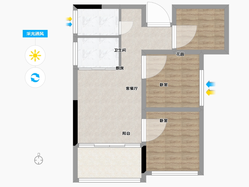 湖南省-郴州市-天邦宜章城-67.00-户型库-采光通风