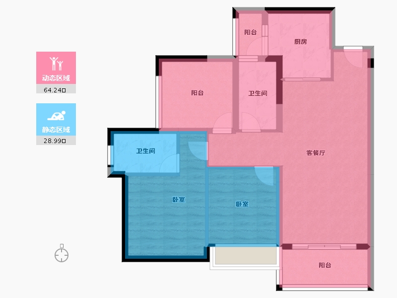 广东省-佛山市-颐安灝景湾-83.09-户型库-动静分区